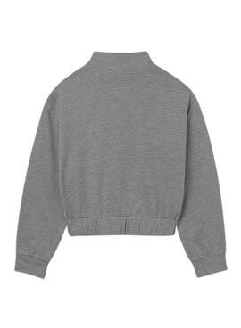 Sudadera Mayoral grau mit erhabenen Buchstaben für Mädchen.