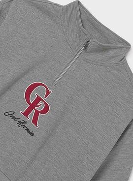 Sudadera Mayoral grau mit erhabenen Buchstaben für Mädchen.