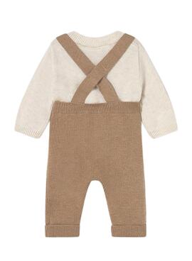 Brauner Mayoral-Overall-Set für Neugeborene.