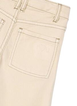 Hose Mayoral in beige aus Baumwollsatin für Mädchen