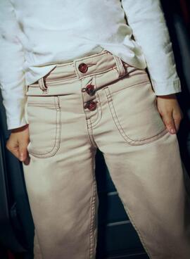 Hose Mayoral in beige aus Baumwollsatin für Mädchen