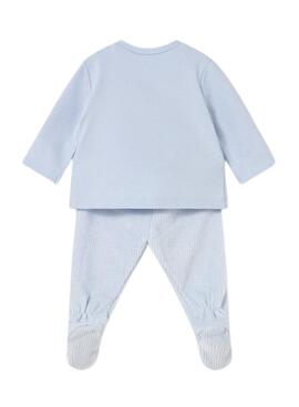 Set Mayoral Beinlinge und Baby-Blau Sweatshirt.