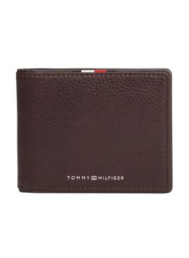 Brieftasche aus faltbarem braunem Leder von Tommy Hilfiger für Herren.