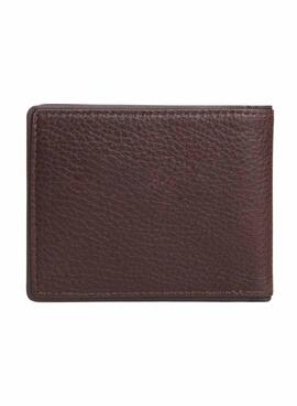 Brieftasche aus faltbarem braunem Leder von Tommy Hilfiger für Herren.