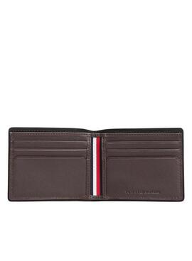 Brieftasche aus faltbarem braunem Leder von Tommy Hilfiger für Herren.