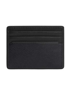 Kartenhalter Tommy Hilfiger aus schwarzem Corporate-Leder für Herren.