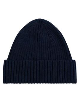 Hut Tommy Jeans Heritage aus Strick mit Marine-Logo für Frauen.