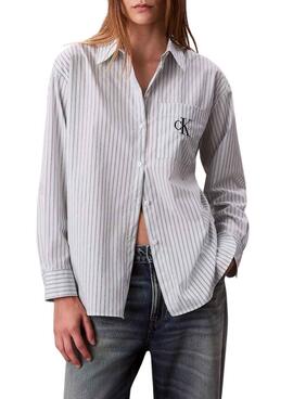 Bluse Calvin Klein gestreiftes Monolog für Damen