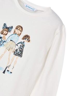 T-shirt Mayoral Dolls weiß für Mädchen