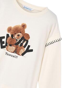 T-Shirt Mayoral Bär beige für Mädchen.