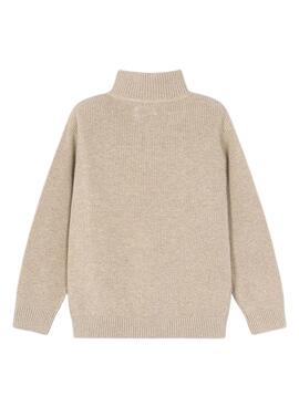 Pullover Mayoral Reißverschluss in Beige für Jungen.