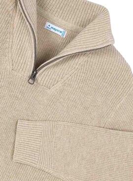 Pullover Mayoral Reißverschluss in Beige für Jungen.