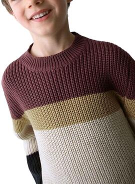 Pullover Mayoral lila für Jungen mit Streifen.
