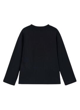 T-Shirt Mayoral in Schwarz mit Schleife für Mädchen.