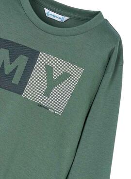 T-Shirt Mayoral Basic Buchstaben Grün für Jungen.