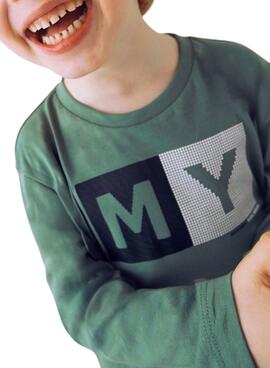 T-Shirt Mayoral Basic Buchstaben Grün für Jungen.
