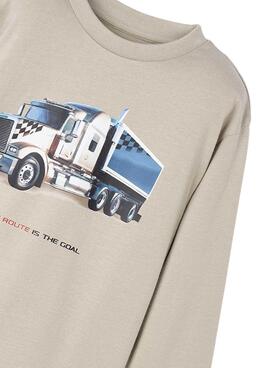 T-shirt Mayoral beige Truck für Jungen