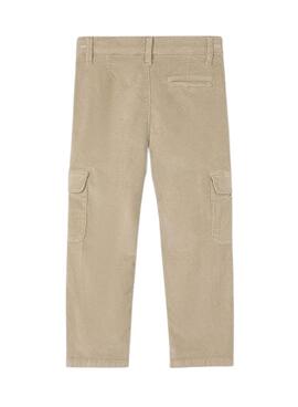 Cargohose von Mayoral aus beige Cord für Jungen.
