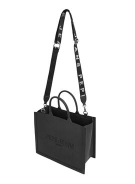 Handtasche Pepe Jeans Gabrielle aus schwarzem Gummi für Damen