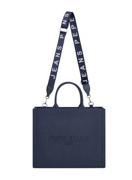 Tasche Pepe Jeans Gabrielle aus marineblauem Gummi für Damen