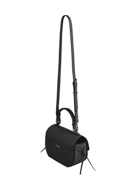 Tasche Pepe Jeans Amber Logo mit Klappenverschluss in Schwarz für Damen