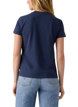 T-Shirt Levis Perfect blau Logo Blumen für Damen