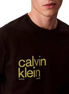 T-Shirt Calvin Klein schwarzer Kreis für Herren