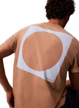 Calvin Klein T-Shirt mit orangefarbenem Kreis für Herren