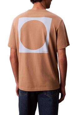 Calvin Klein T-Shirt mit orangefarbenem Kreis für Herren