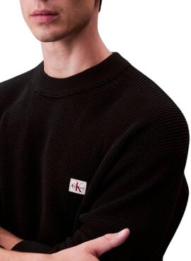 Calvin Klein Waffle Pullover schwarz für Herren