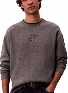 Pullover Calvin Klein Logo Grau für Herren