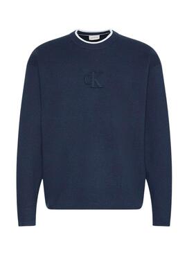 Calvin Klein Logo Marine Pullover für Herren