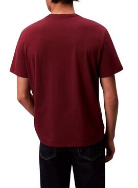 T-shirt Calvin Klein Monologo Burgund für Herren.