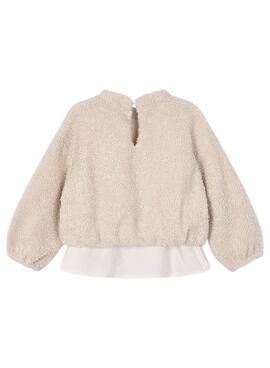 Pullover Mayoral kombiniertes Lammfell beige für Mädchen