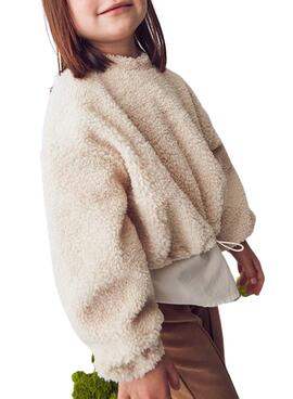 Pullover Mayoral kombiniertes Lammfell beige für Mädchen