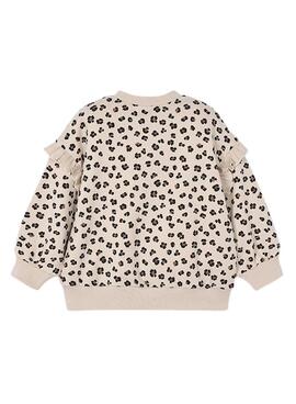Sweatshirt Mayoral mit Volantärmeln in Beige für Mädchen.