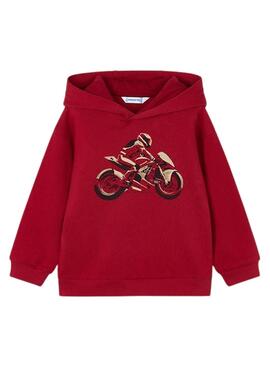 Kapuzenpullover Mayoral in Burgunderrot mit Grafik für Jungen.