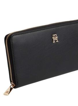 Brieftasche Tommy Hilfiger Icon Large Schwarz für Damen