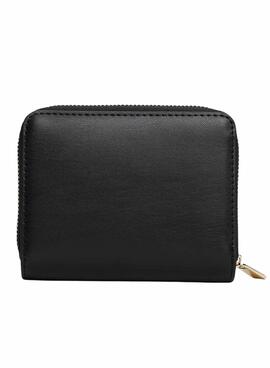 Brieftasche Tommy Hilfiger Icon schwarz mit Klappdeckel für Damen