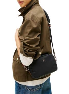Handtasche Tommy Hilfiger Umhängetasche Popette Schwarz für Damen