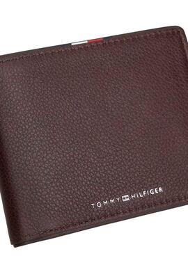 Brieftasche aus faltbarem Leder von Tommy Hilfiger Corporate mit brauner Geldbörse für Herren