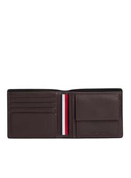 Brieftasche aus faltbarem Leder von Tommy Hilfiger Corporate mit brauner Geldbörse für Herren