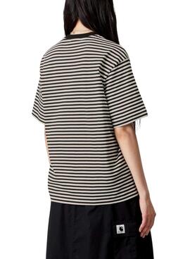 T-Shirt Carhartt Verner gestreift in Rosa und Schwarz für Damen