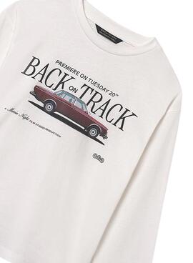 T-Shirt Mayoral Print weiß Auto für Jungen