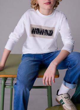 T-Shirt Mayoral mit Relief Nomad in Weiß für Jungen