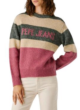 Pepe Jeans Carlis gestreiftes Color-Block-Trikot für Damen.