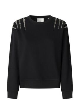 Sweatshirt Pepe Jeans Barny mit Strass in Schwarz für Frauen