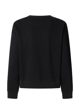 Sweatshirt Pepe Jeans Barny mit Strass in Schwarz für Frauen