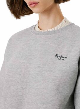 Sweatshirt Pepe Jeans Babi Rundhalsausschnitt grau für Damen
