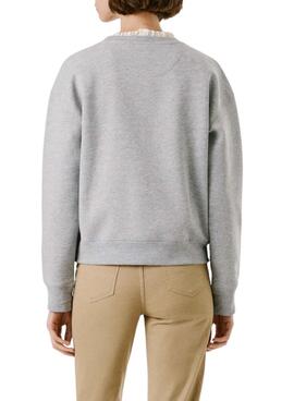 Sweatshirt Pepe Jeans Babi Rundhalsausschnitt grau für Damen